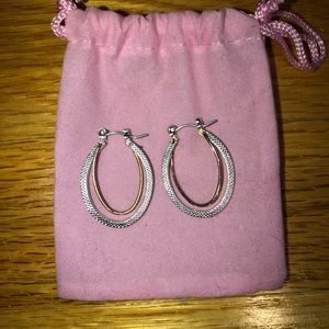 Silver and gold hoop earrings